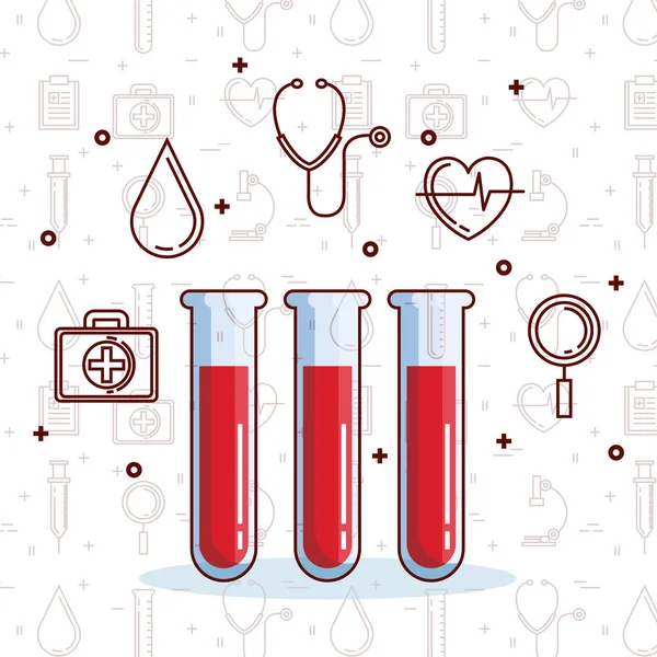 Iconos de donación de sangre — Archivo Imágenes Vectoriales