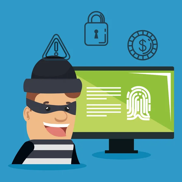 Krádež identity avatar postava — Stockový vektor