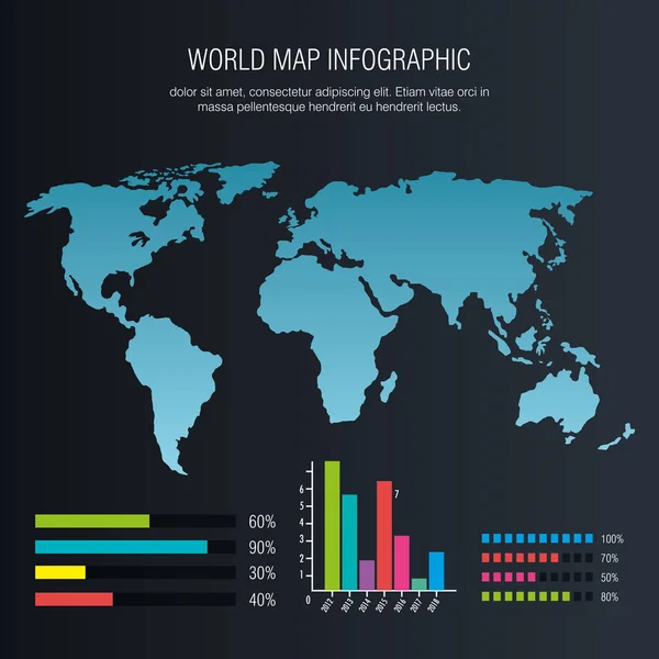 세계 행성 infographic 아이콘 — 스톡 벡터