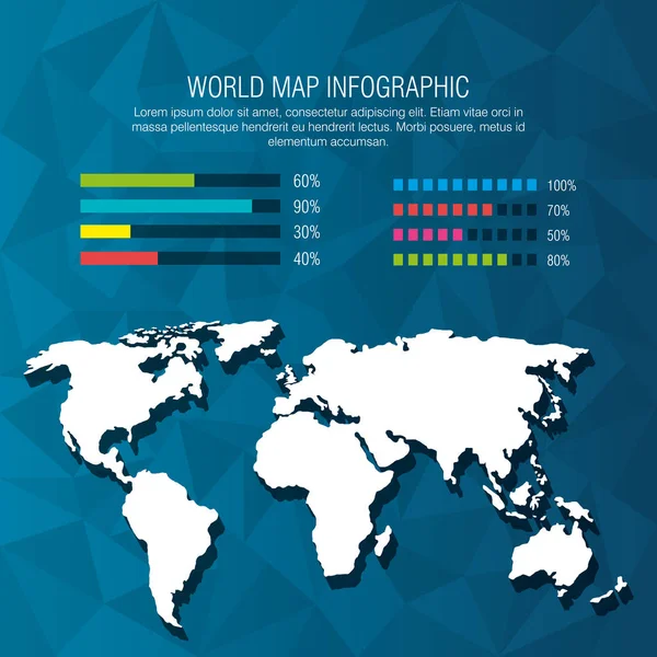 Ícones infográficos planeta mundo — Vetor de Stock