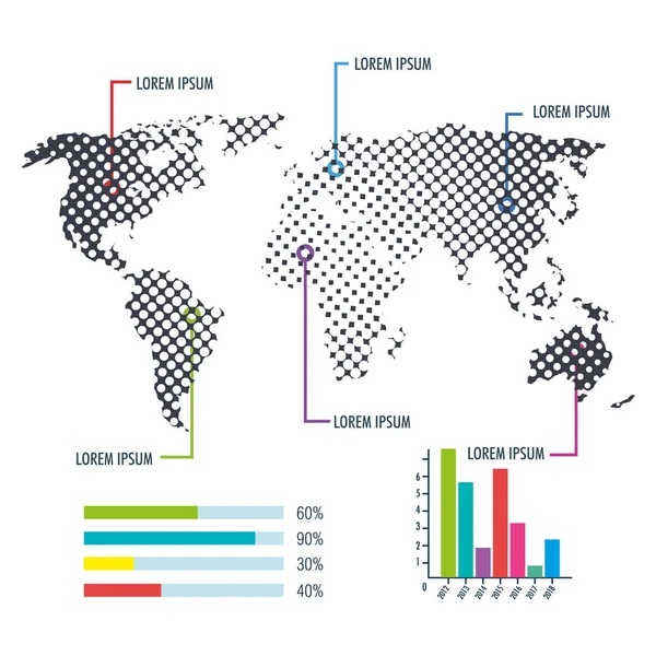 Ícones infográficos planeta mundo —  Vetores de Stock