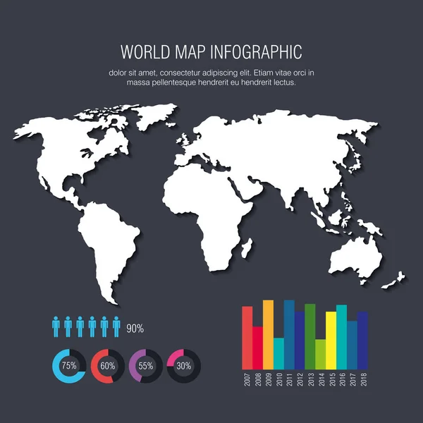 Mondo pianeta infografica icone — Vettoriale Stock