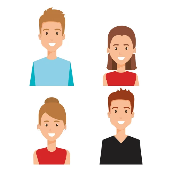 Groep mensen avatars personages — Stockvector