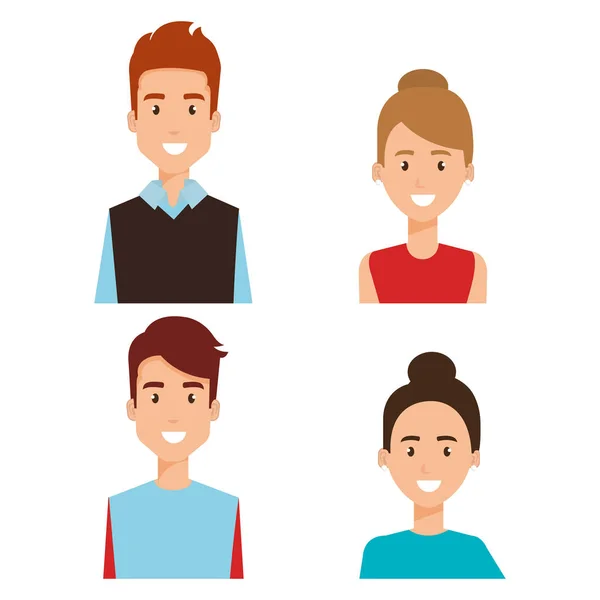 Grupo de pessoas avatares personagens —  Vetores de Stock