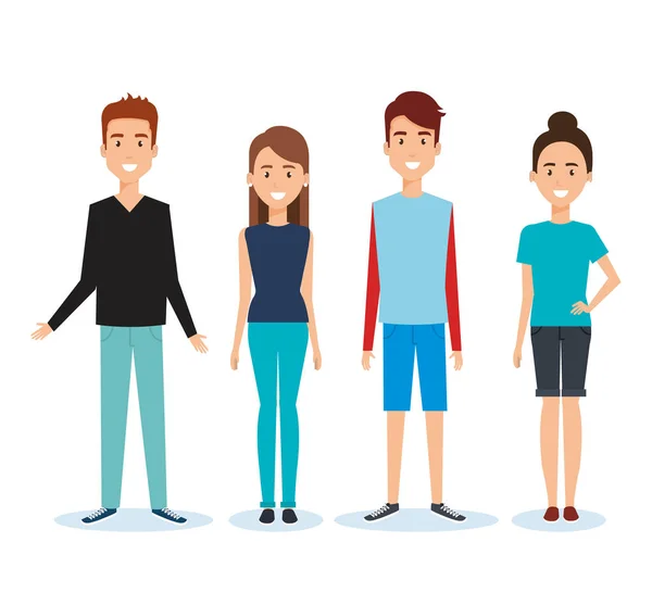 Groupe de personnes avatars personnages — Image vectorielle
