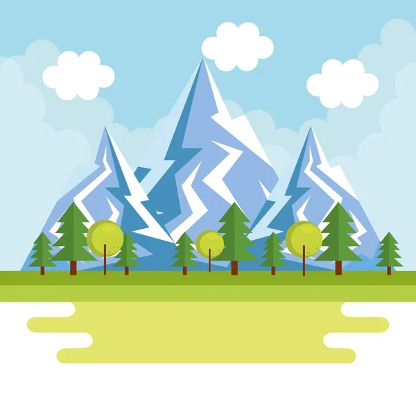 Tiempo estacional icono del paisaje — Vector de stock