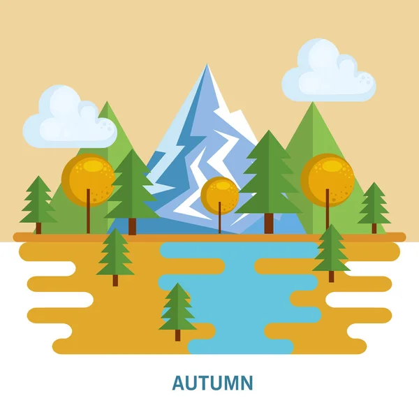 Tiempo estacional icono del paisaje — Vector de stock