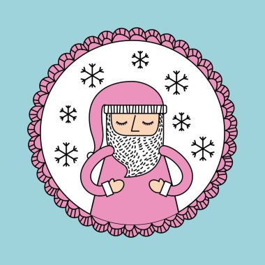 sevimli pembe Noel Baba Noel dekorasyon rozeti