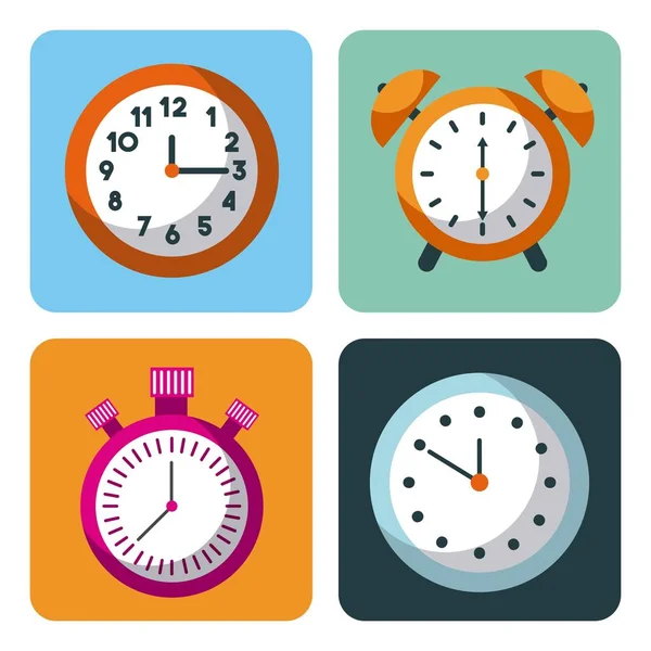 Despertador cronómetro gestión del tiempo planificación empresarial — Archivo Imágenes Vectoriales