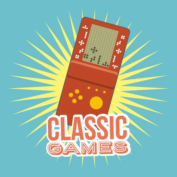 Klassiska spel konsolen bärbara gadget — Stock vektor