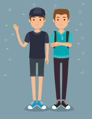 iki yakışıklı milennials nesil genç adam