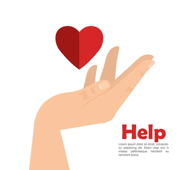 Ruce srdce pomoci — Stockový vektor