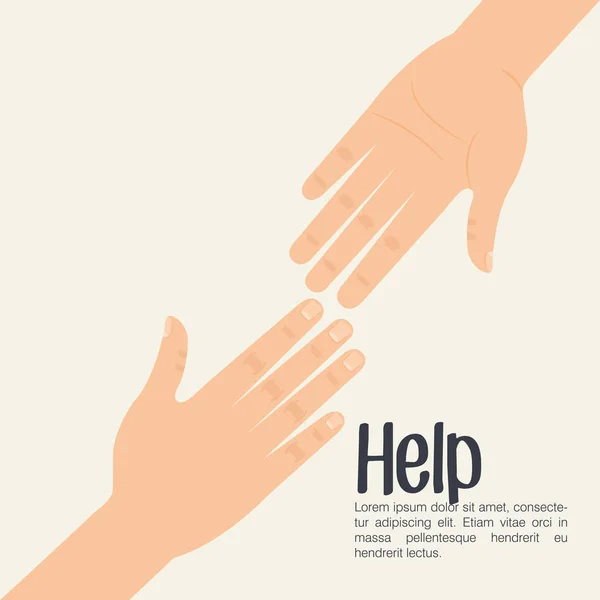 Hands human help icon — Stock Vector
