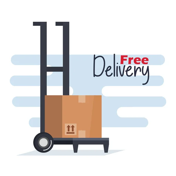 Delivery service cart icon — Stock Vector