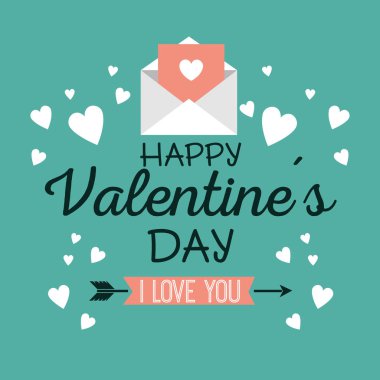 mutlu Sevgililer günü şık tebrik kartı