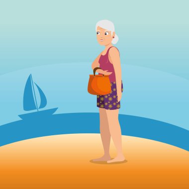 plaj tasarım yürüyen kadın