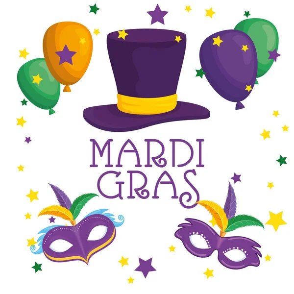 Mardi gras carnaval festa cartaz fundo —  Vetores de Stock