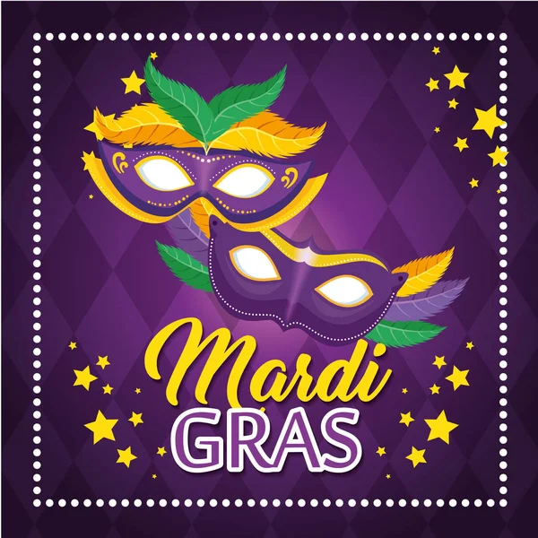 Mardi gras carnaval festa cartaz fundo —  Vetores de Stock