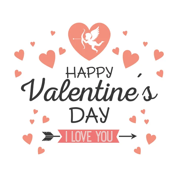 Szczęśliwy dzień valentines stylowe powitanie karta — Wektor stockowy