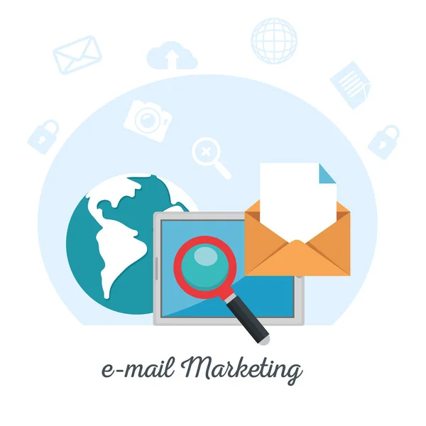 Email marketing conceito de publicidade na internet —  Vetores de Stock
