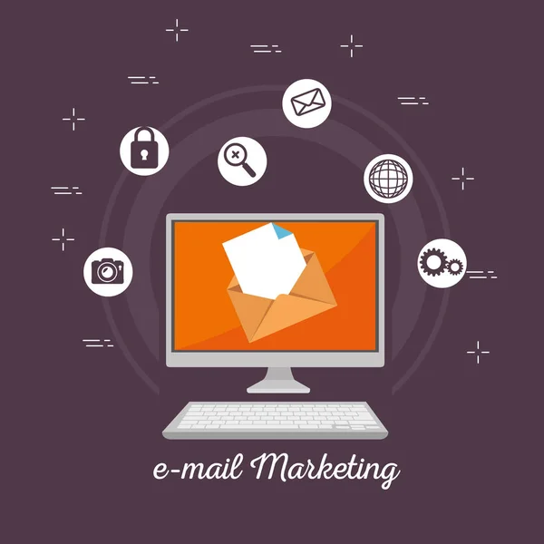 Email marketing conceito de publicidade na internet —  Vetores de Stock