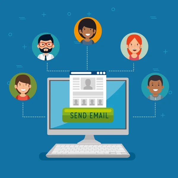 Email marketing concepto de publicidad en Internet — Archivo Imágenes Vectoriales