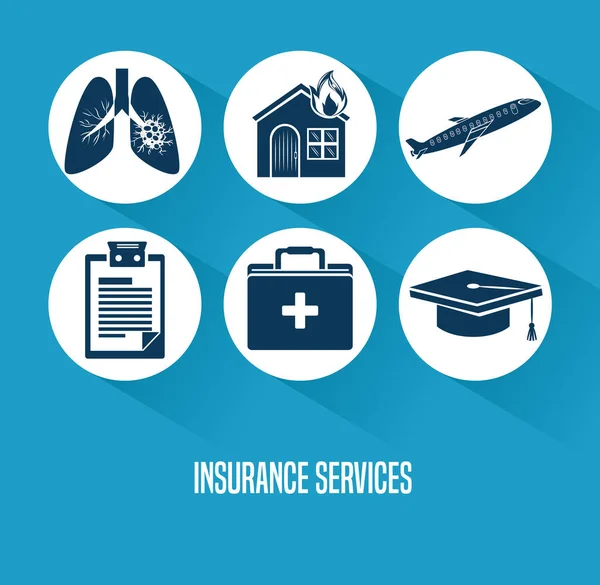 Concepto servicios de seguros — Vector de stock