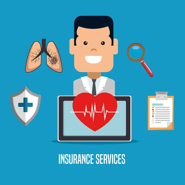 Concetto di servizio di assicurazione sanitaria — Vettoriale Stock