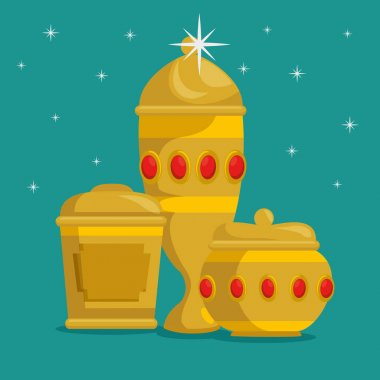 baby jesus gifts from the three magic kings clipart