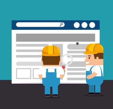 İnşaat arka plan altında Web sitesi