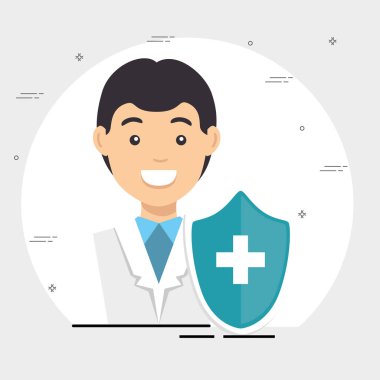 Doktor karakter karikatür 