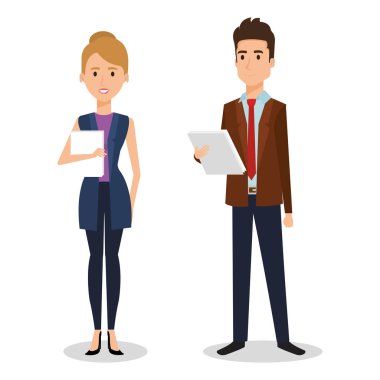 iş insanlar çift avatarlar karakter