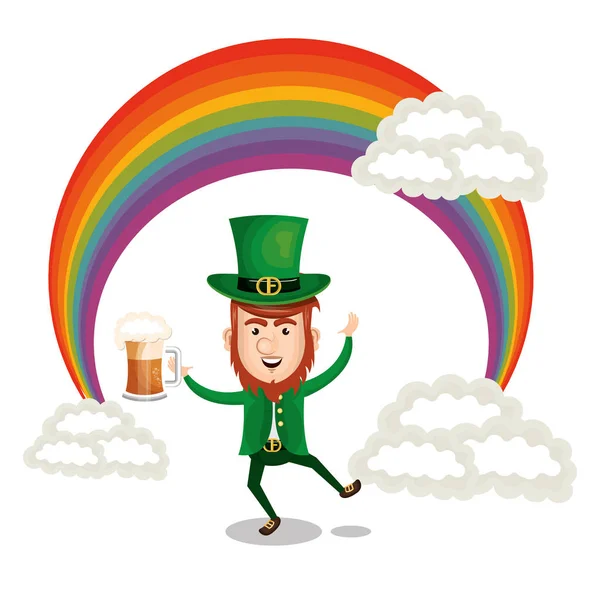 Kabouter saint patrick dag karakter — Stockvector