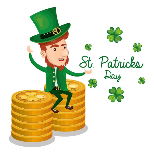 Leprechaun santo patrick day personaggio — Vettoriale Stock