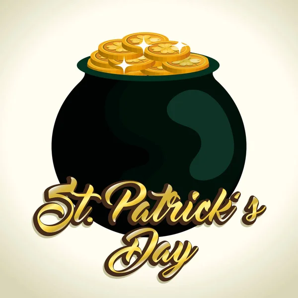 Treasure mynt saint patrick dag — Stock vektor