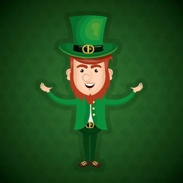 Leprechaun saint patrick day character — Stock Vector