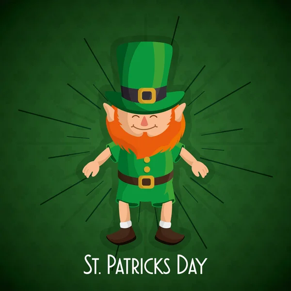 Leprechaun saint patrick dag karaktär — Stock vektor