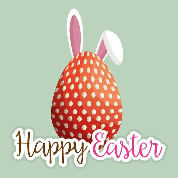 Conejo con huevos pintados fiesta de Pascua — Vector de stock