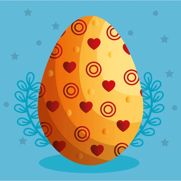 Huevos pintados feliz fiesta de Pascua — Vector de stock