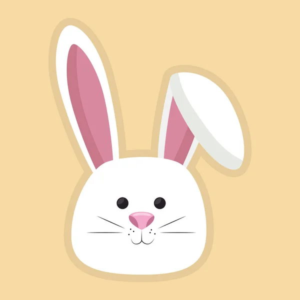 可爱的兔子头图标 — 图库矢量图片