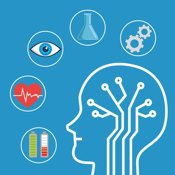 Inteligence artificielle technologie ensemble icônes — Image vectorielle