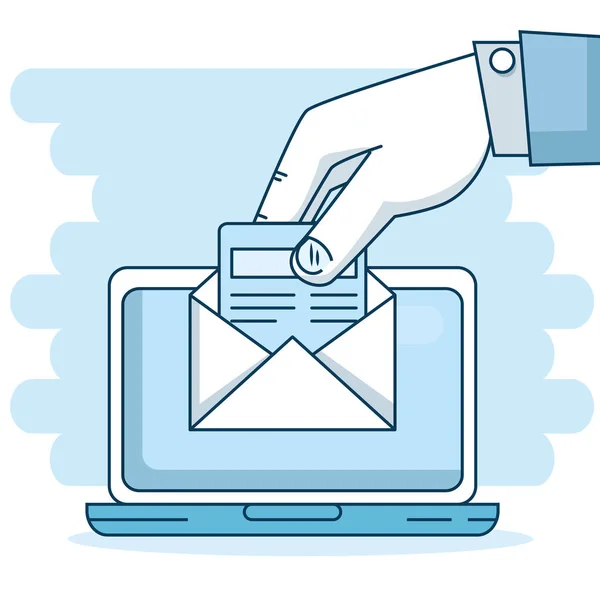 E-Mail Marketing und Promotion Computer mit E-Mail Benachrichtigung — Stockvektor