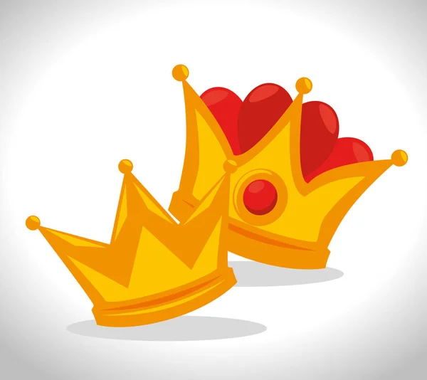 Royal gold crown for king icon — Stock Vector