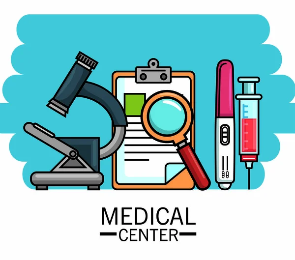 Diseño del concepto de centro médico — Archivo Imágenes Vectoriales