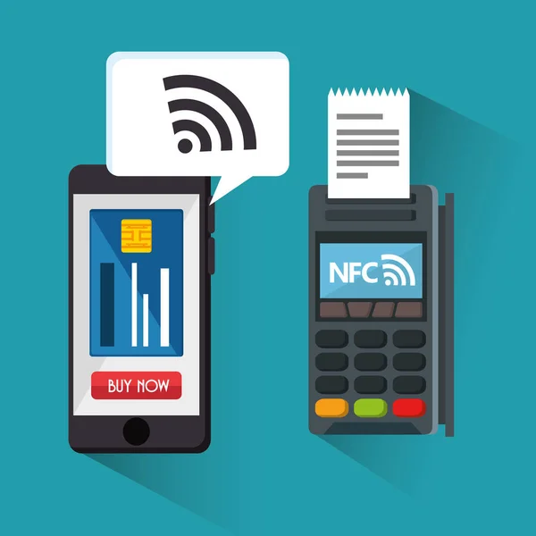 NFC teknolojisi konsept tasarımı — Stok Vektör