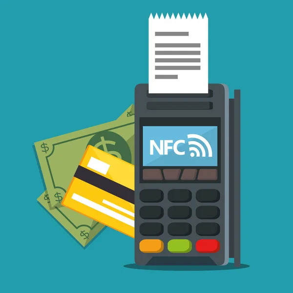 NFC teknolojisi konsept tasarımı — Stok Vektör