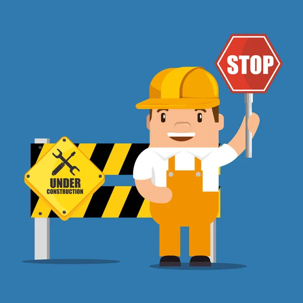 Construction worker cartoon — Stock Vector