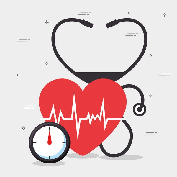 Designový koncept zdravé srdce — Stockový vektor