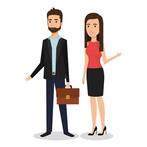 Pessoas de negócios casal avatares personagens —  Vetores de Stock