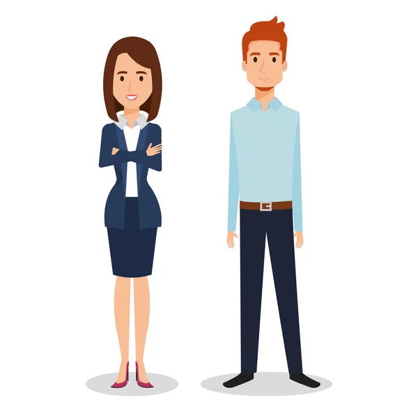 Gens d'affaires couple avatars personnages — Image vectorielle